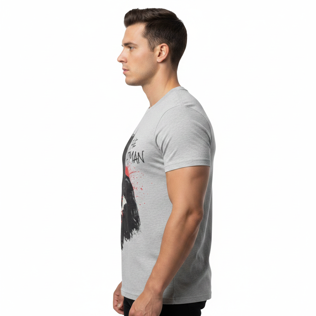 Side view - The Batman Graphic Tee on male model