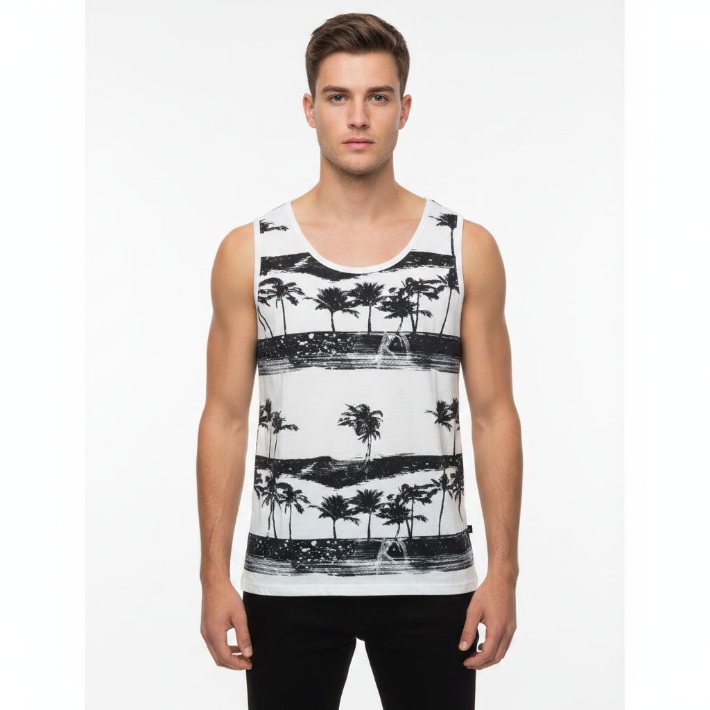 Tropical Palm Muscle Tank - Front View