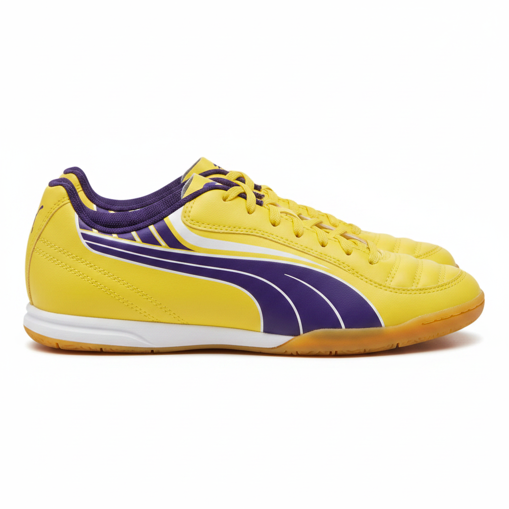حذاء Puma أصفر وبنفسجي - منظر جانبي